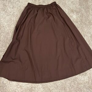 LOFT Chocolate Poplin A-line Maxi